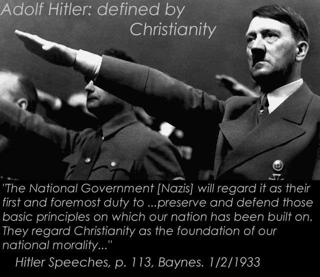 adolf hitler ruled to enforce christian values