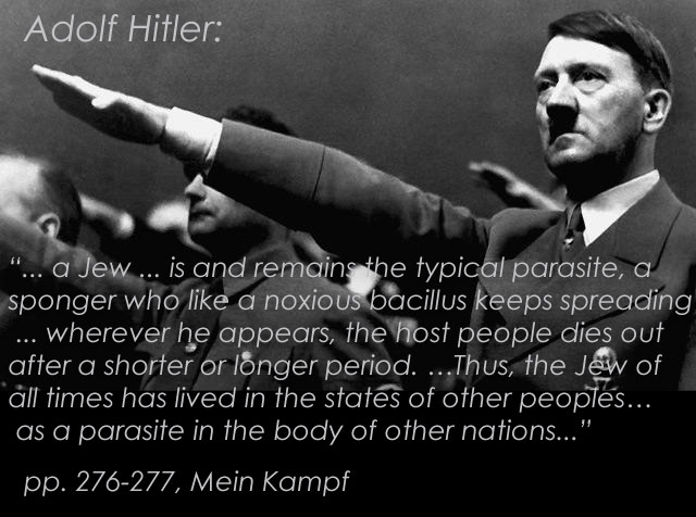 hitler declares jews parasites who kill off host peoples